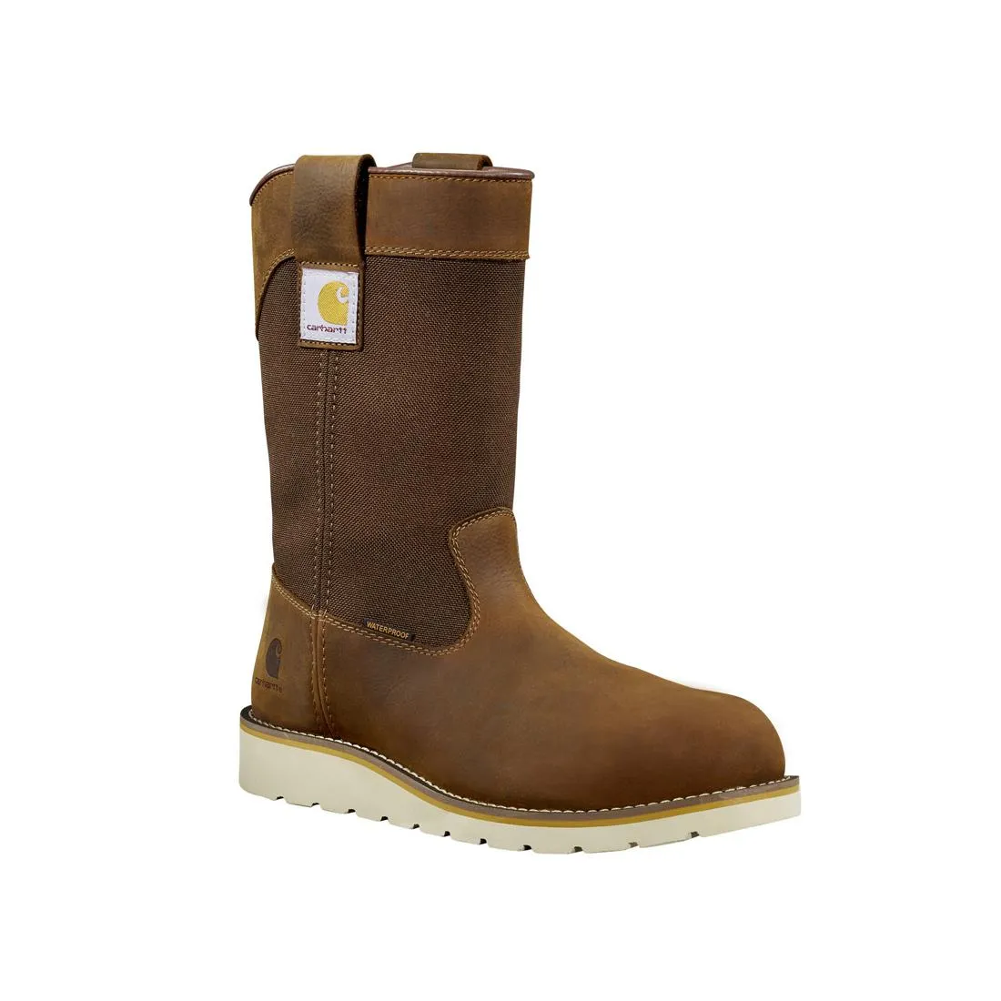 10" Wellington Wedge Steel-Toe Waterproof Pull-On Work Boot Brown