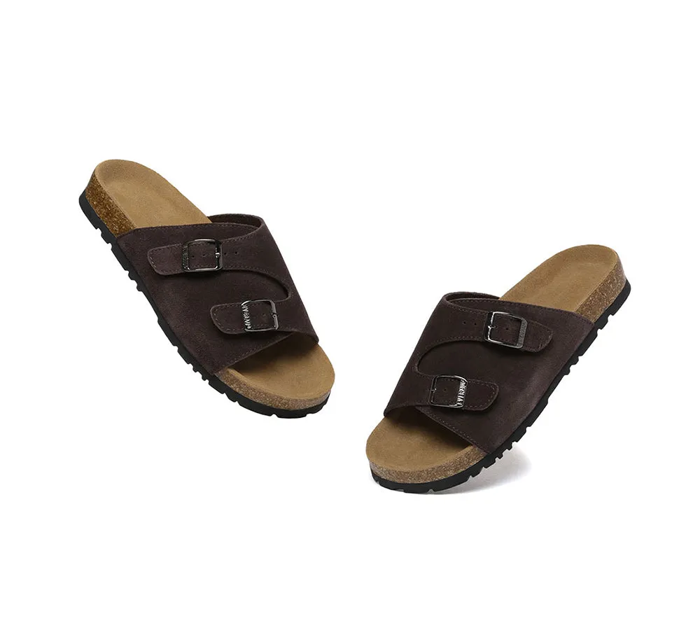 Adjustable Strap Embossed Slip-on Summer Sandal Slides Alexis