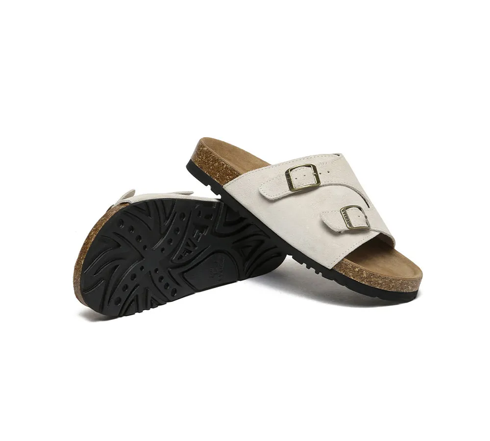 Adjustable Strap Embossed Slip-on Summer Sandal Slides Alexis