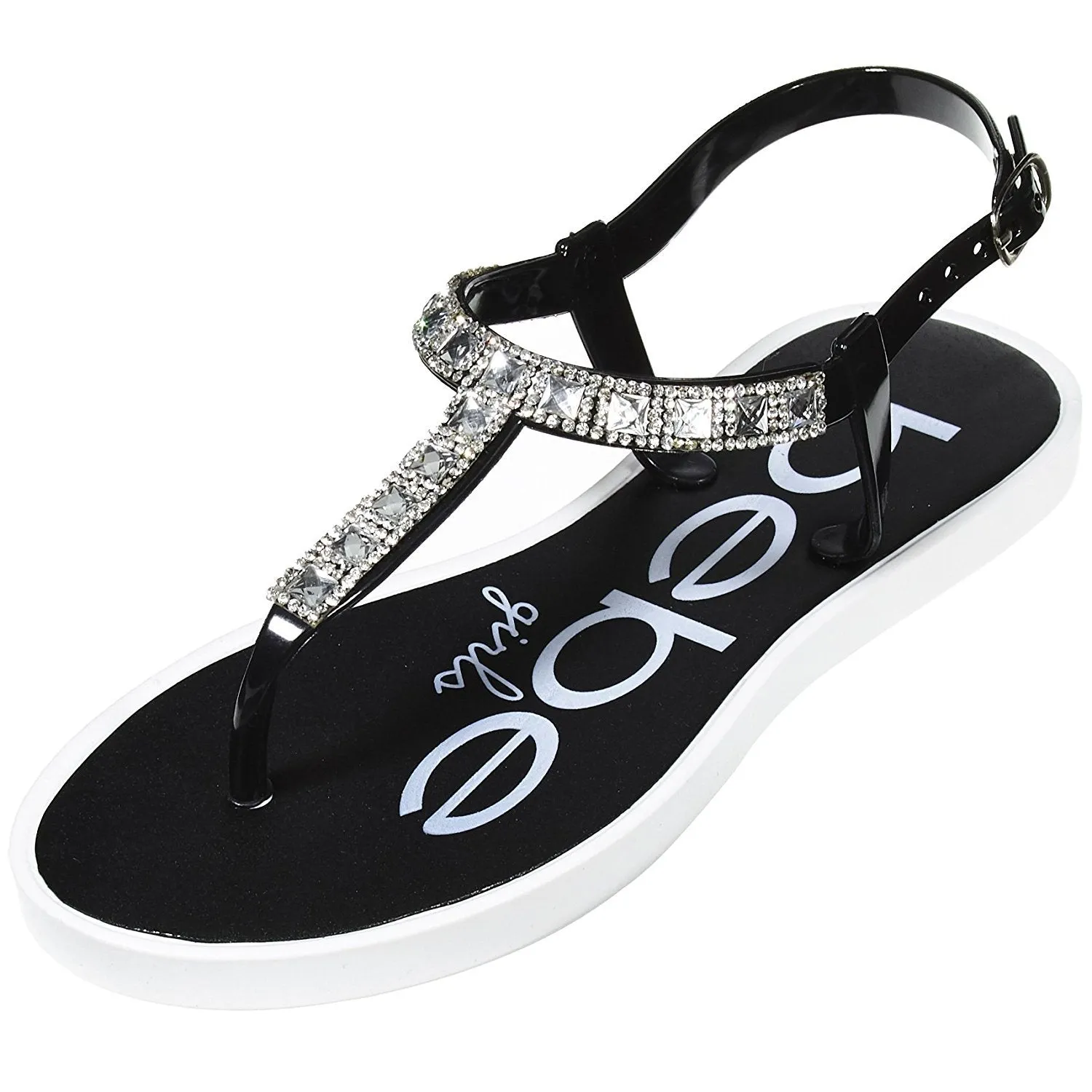 bebe Girls Rhinestone Strap Slingback Thong Flats (See More Colors and Sizes)