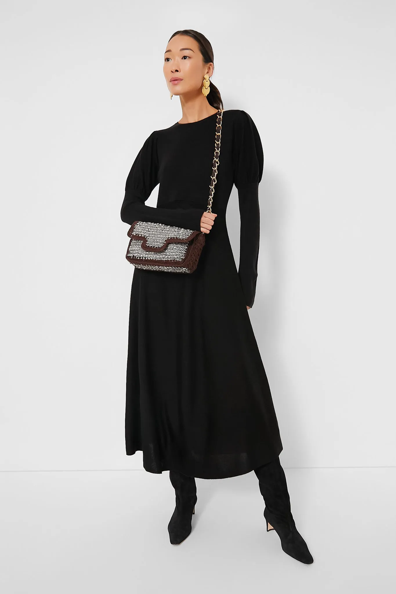 Black Brielle Sweater Dress