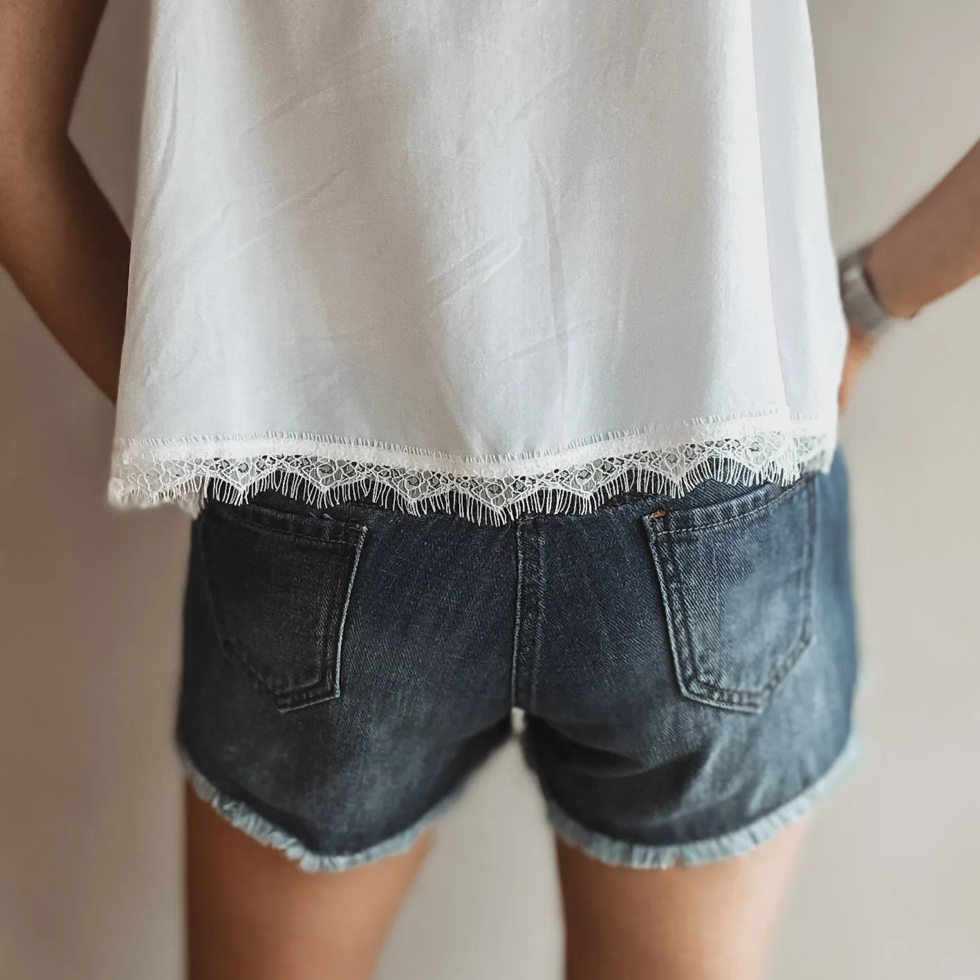 Blue denim cut off shorts *NEW*