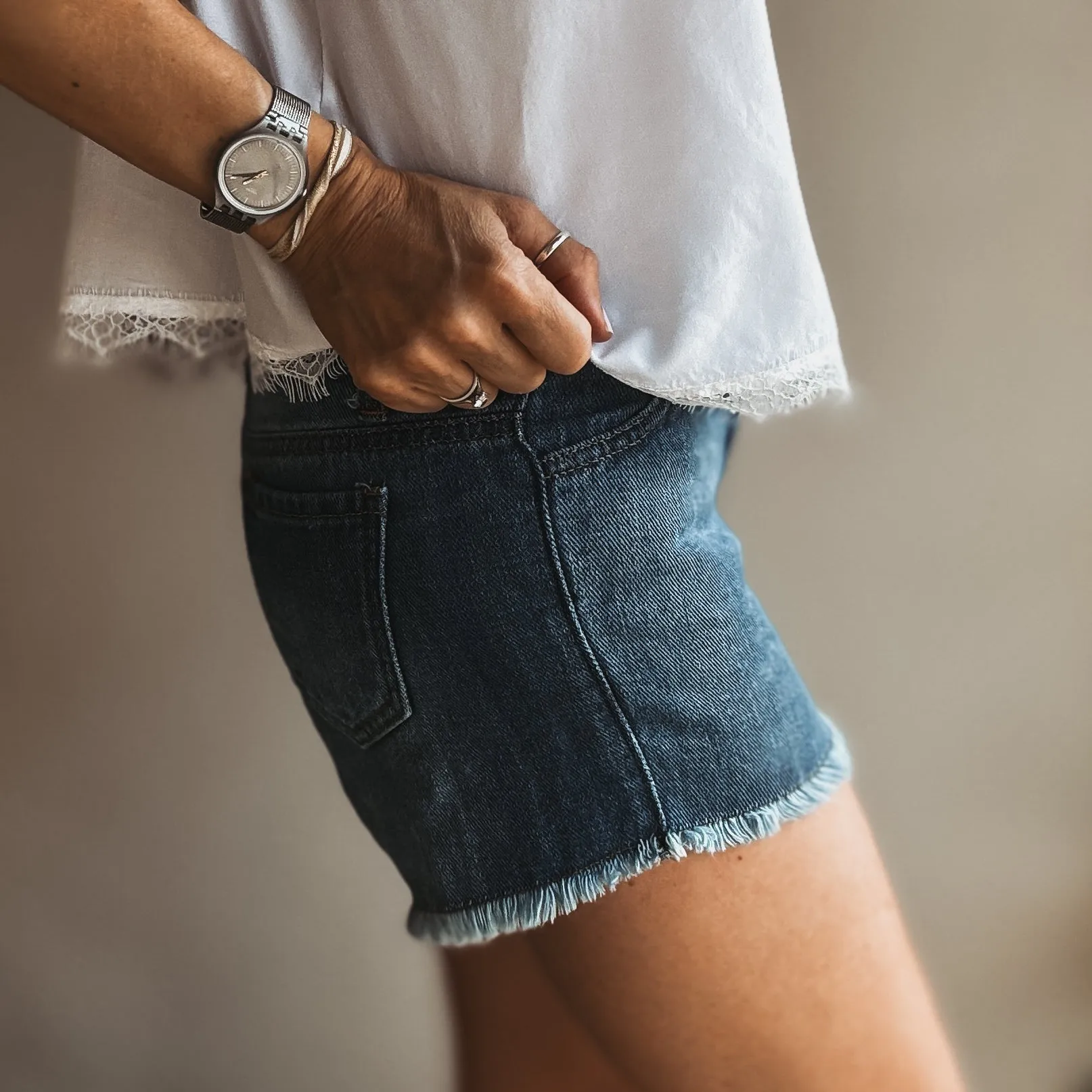 Blue denim cut off shorts *NEW*