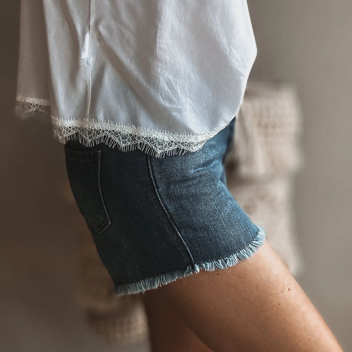 Blue denim cut off shorts *NEW*