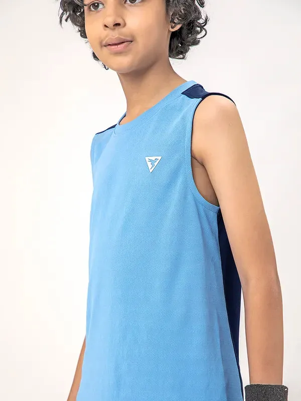 Boys Colorblock Slim Fit Crew Neck T-shirt with TECHNO COOL 