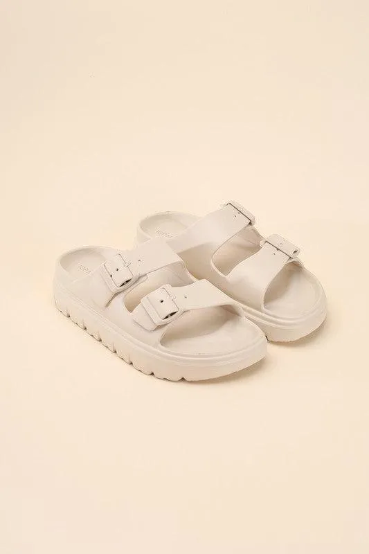 Buckle Strap Slides Sandals