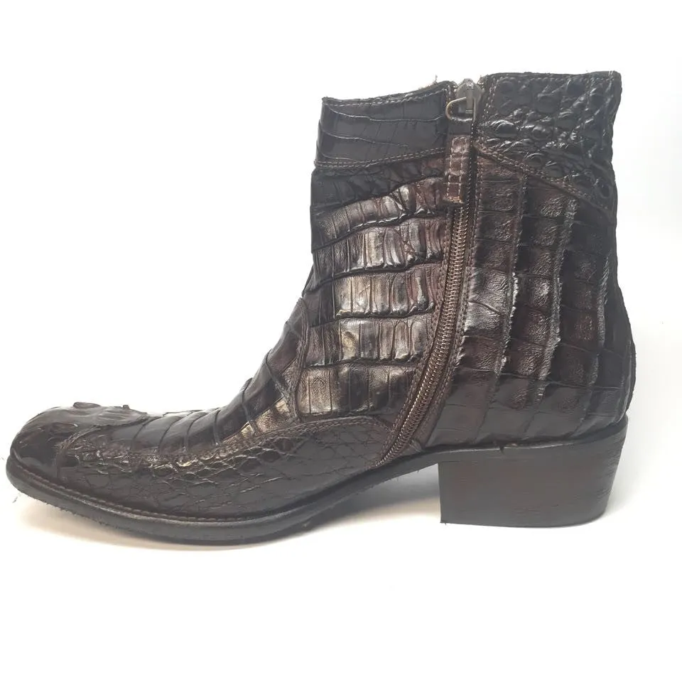 Calzoleria Toscana All-Over Horn-back Crocodile Ankle Boots