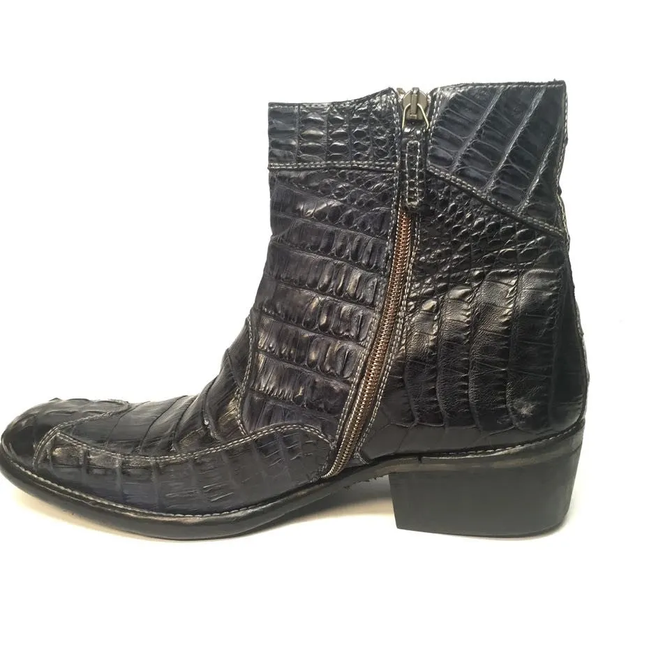 Calzoleria Toscana All-Over Horn-back Crocodile Ankle Boots