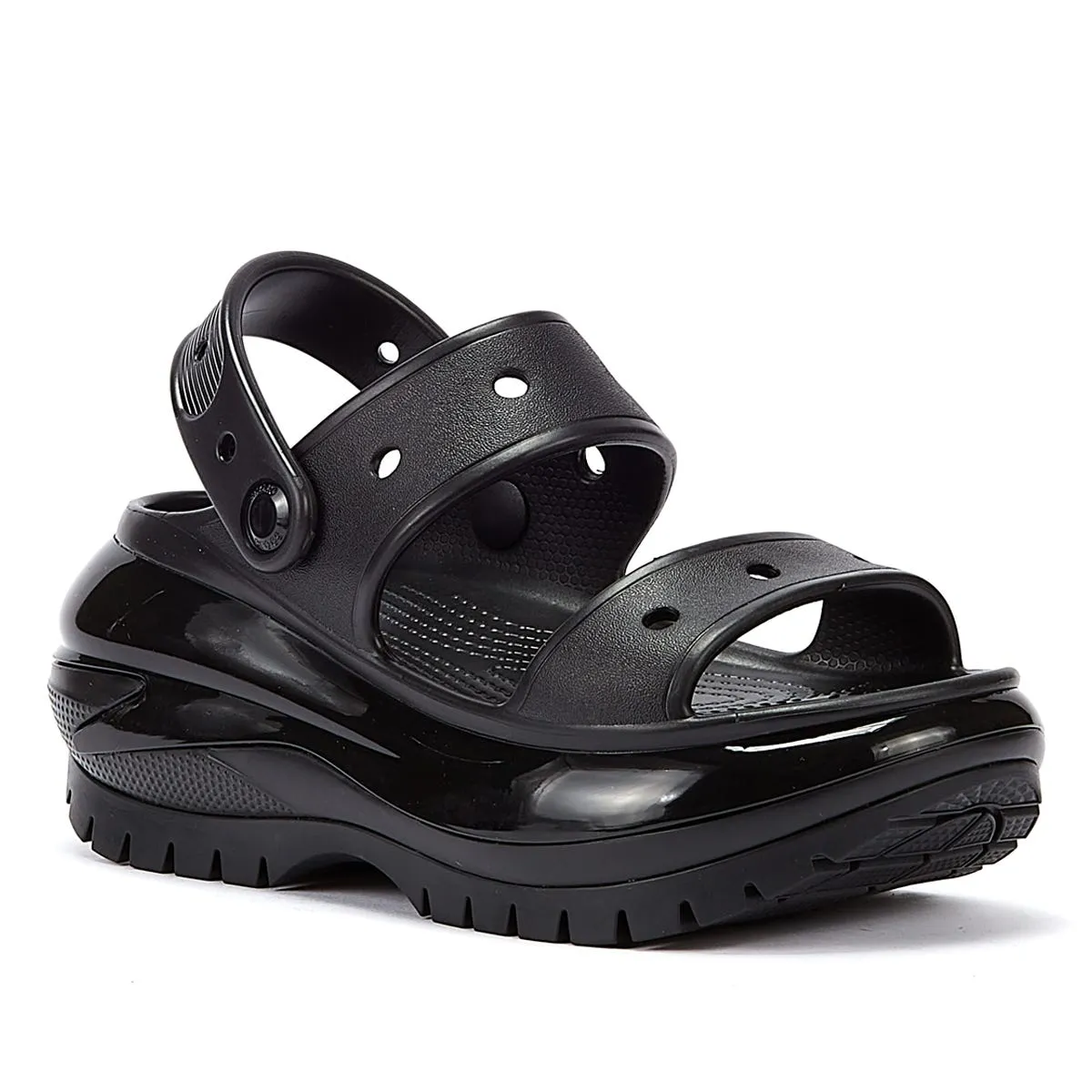 Crocs Classic Mega Crush Womens Black Sandals