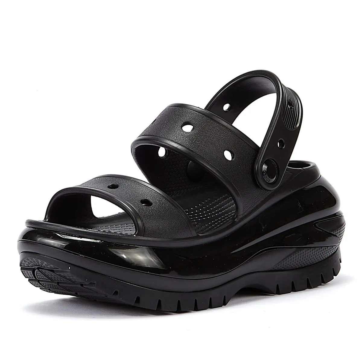 Crocs Classic Mega Crush Womens Black Sandals