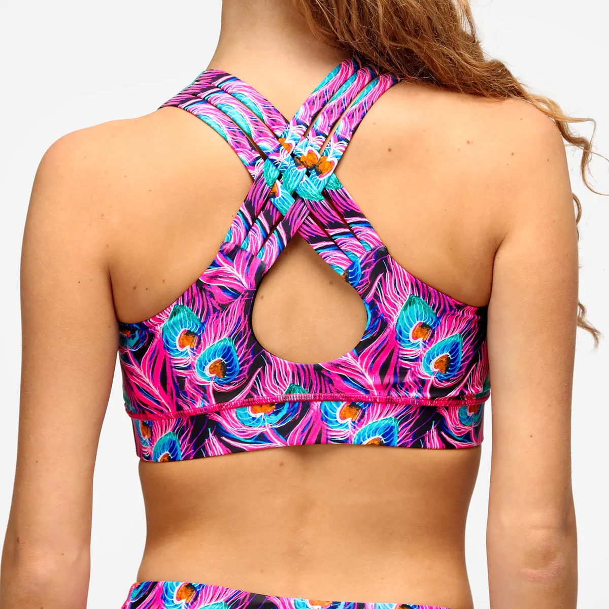 Flamboyant Feathers Cross Back Bra