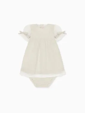 Ivory Polka Dot Violetta Tulle Baby Girl Set