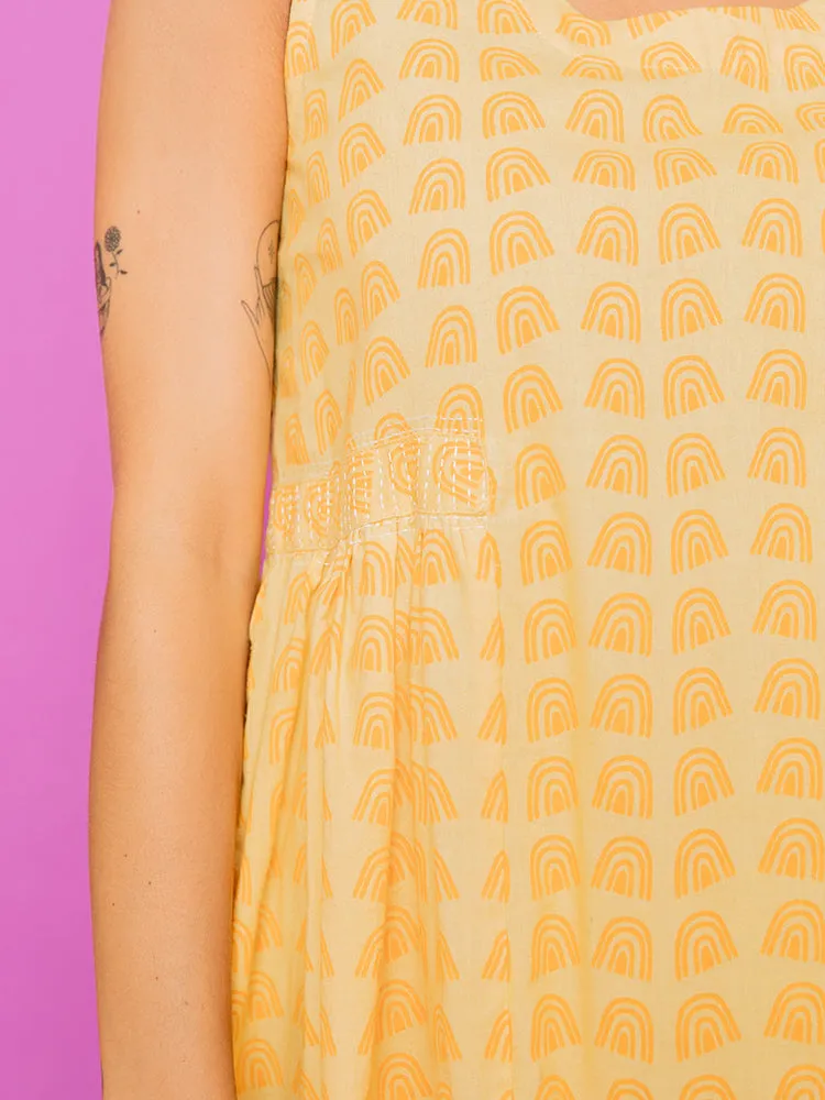 Melody Midi Dress - Sunny Stripes Yellow