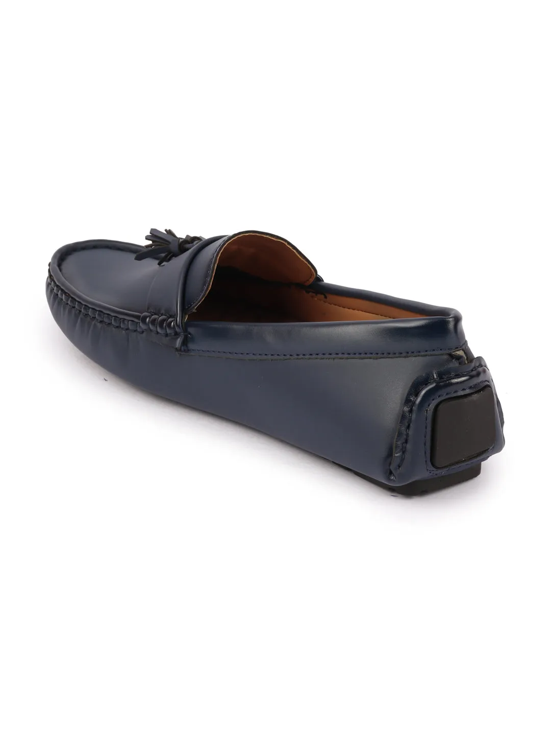 Men Blue Driving Outdoor Tassel Loafer and Moccasin Shoes