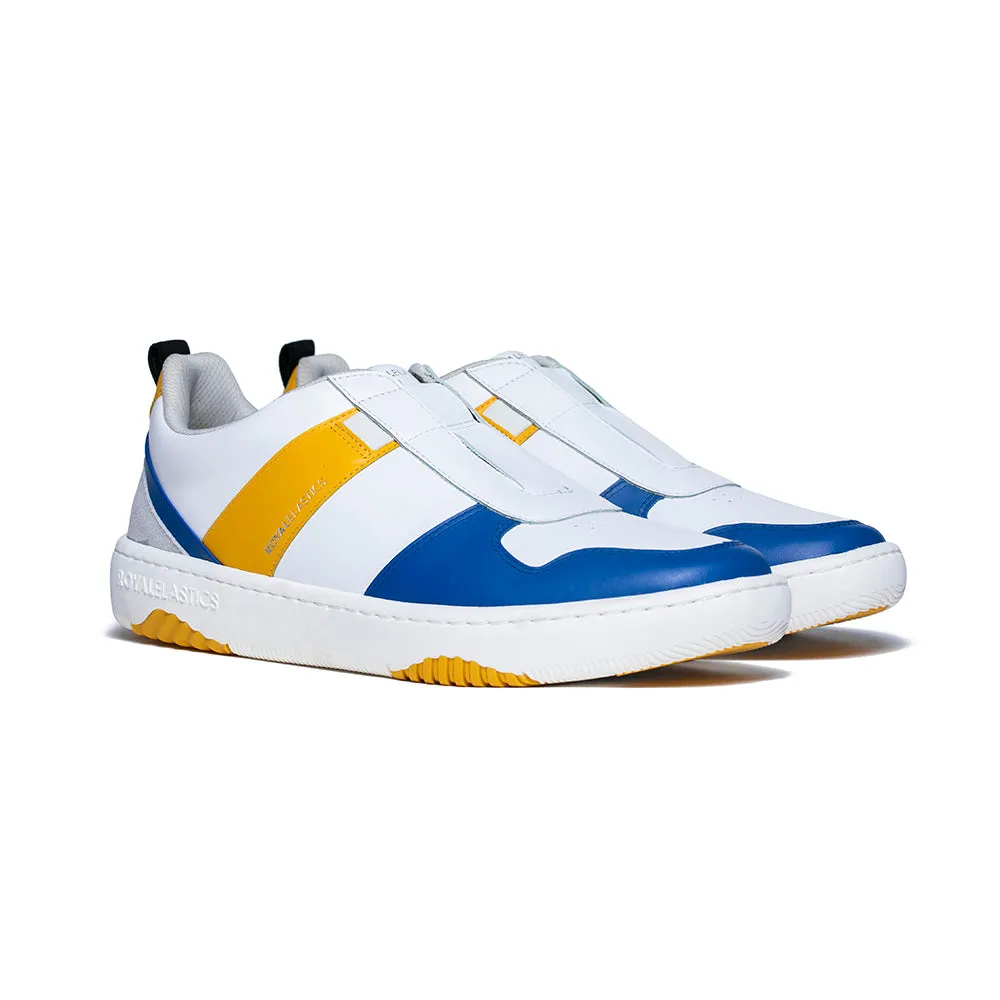 Men's Rider White Blue Yellow Leather Sneakers 06794-035