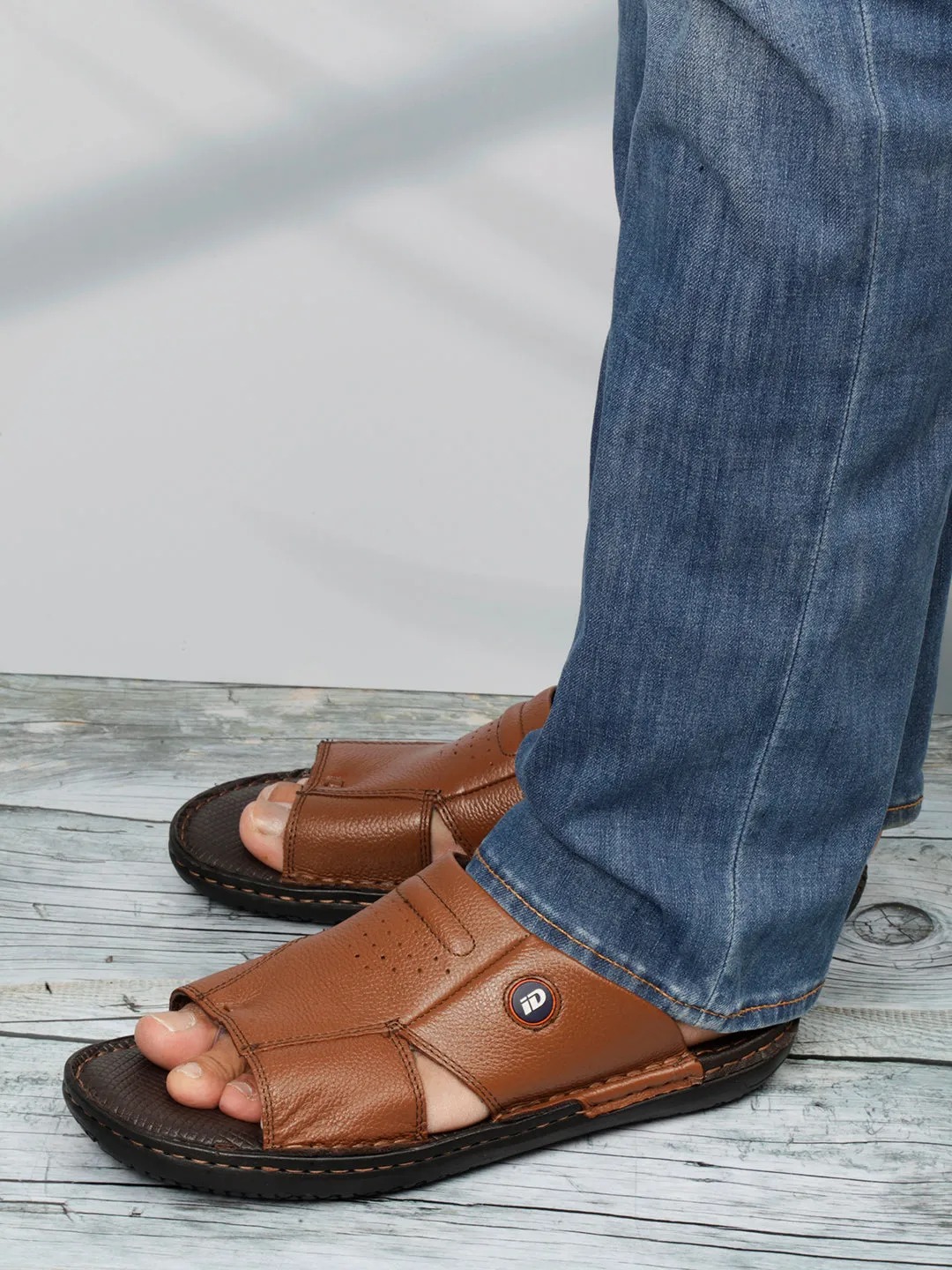 Men's Tan Casual Slip On Sandal (ID4052)