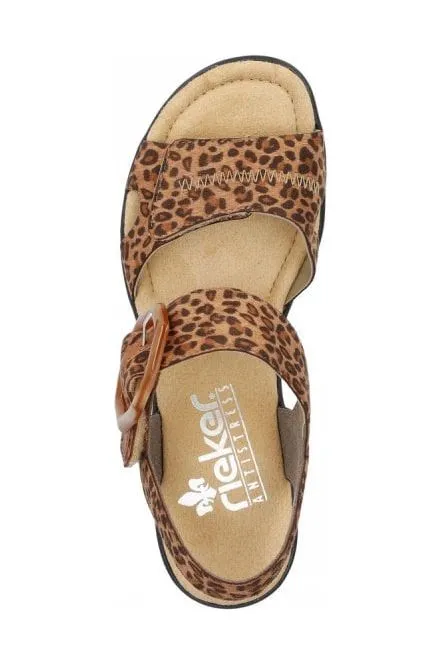 Rieker ladies sandals 68176-90 Brown Combi