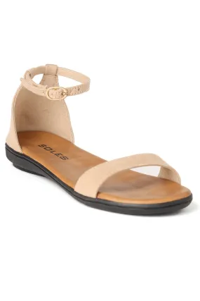 SOLES Beige Flat Sandals - Neutral Elegance