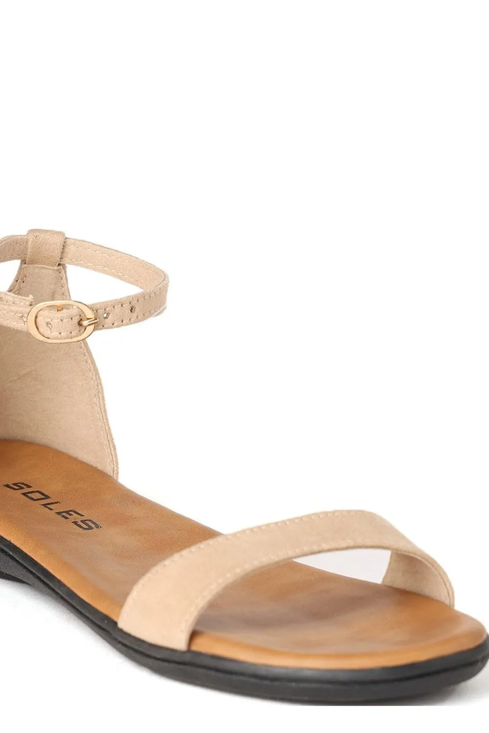 SOLES Beige Flat Sandals - Neutral Elegance