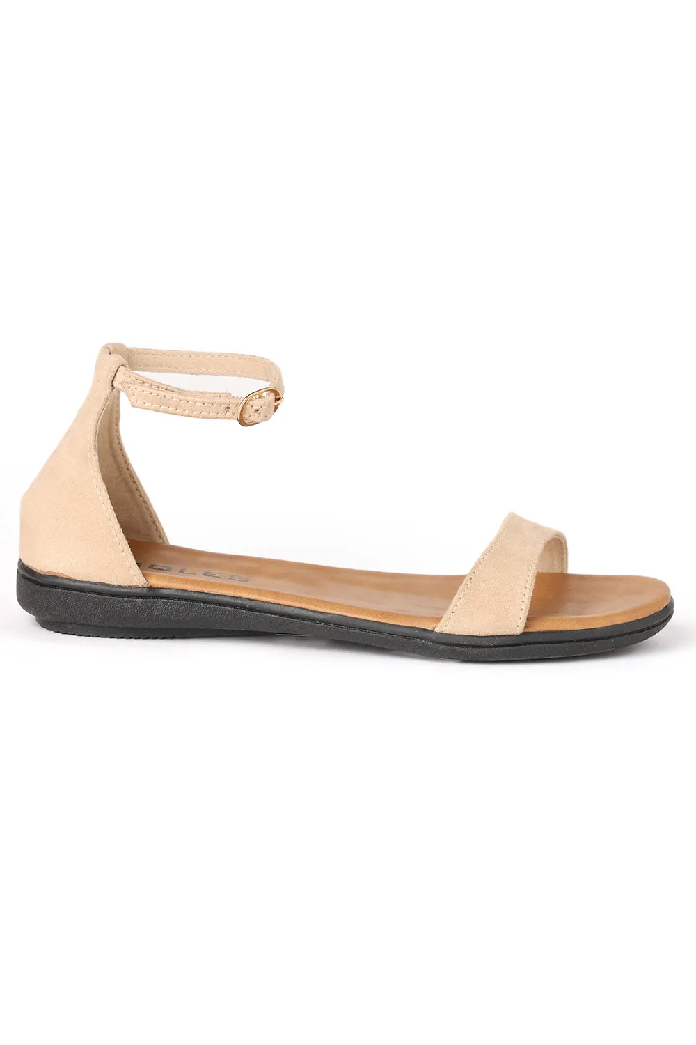 SOLES Beige Flat Sandals - Neutral Elegance