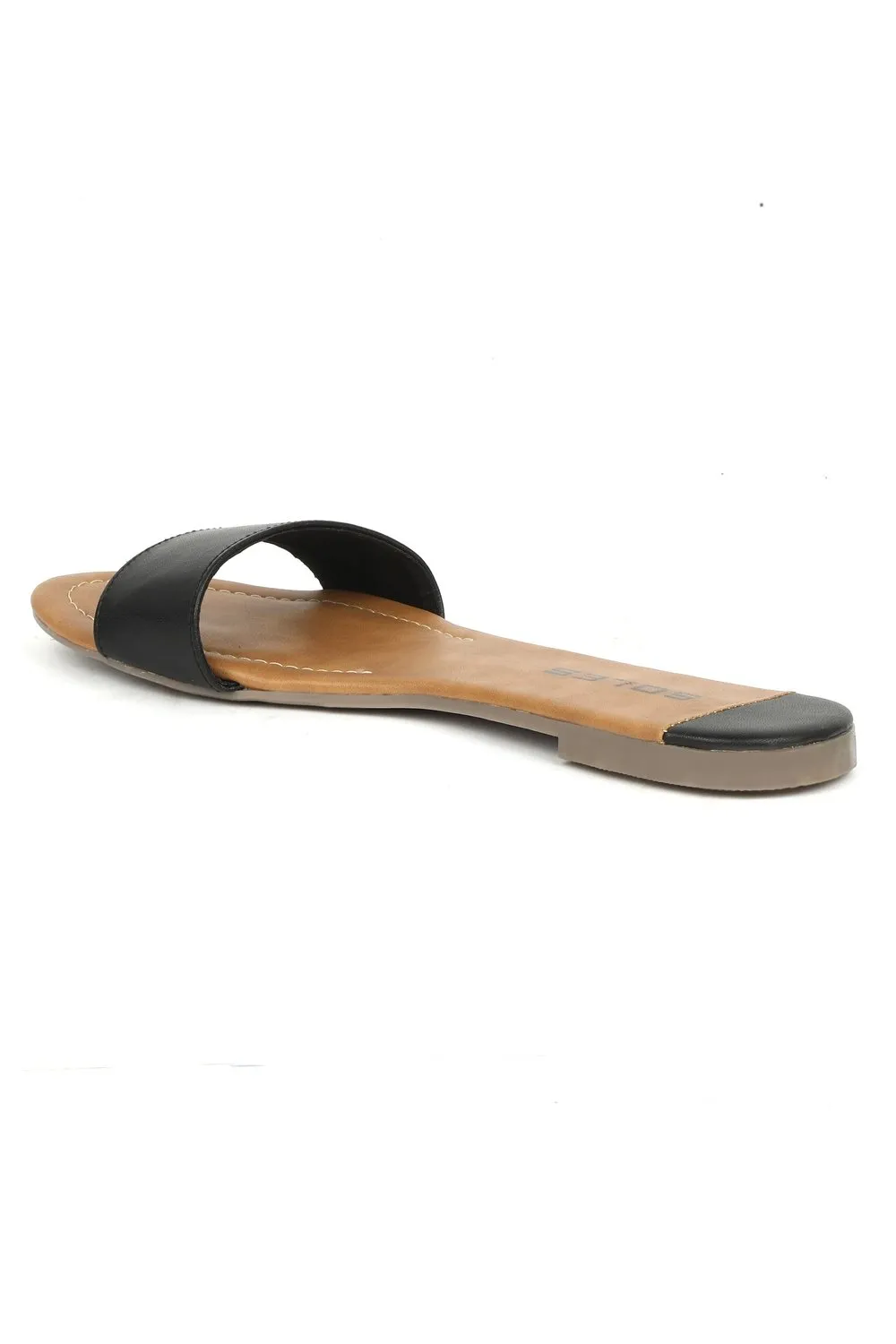 SOLES Classic Black Flat Sandals