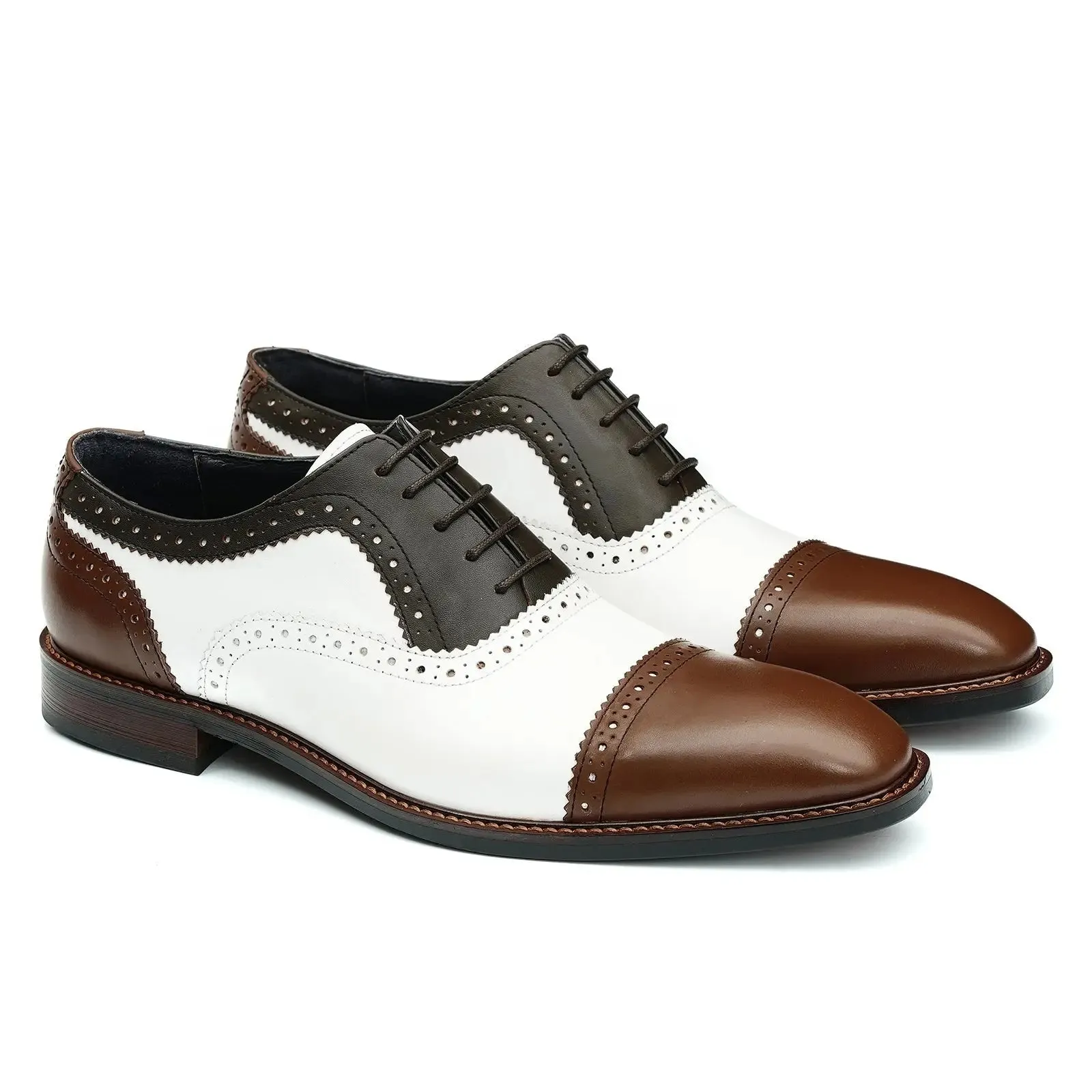 Two-tone Oxford dress shoes