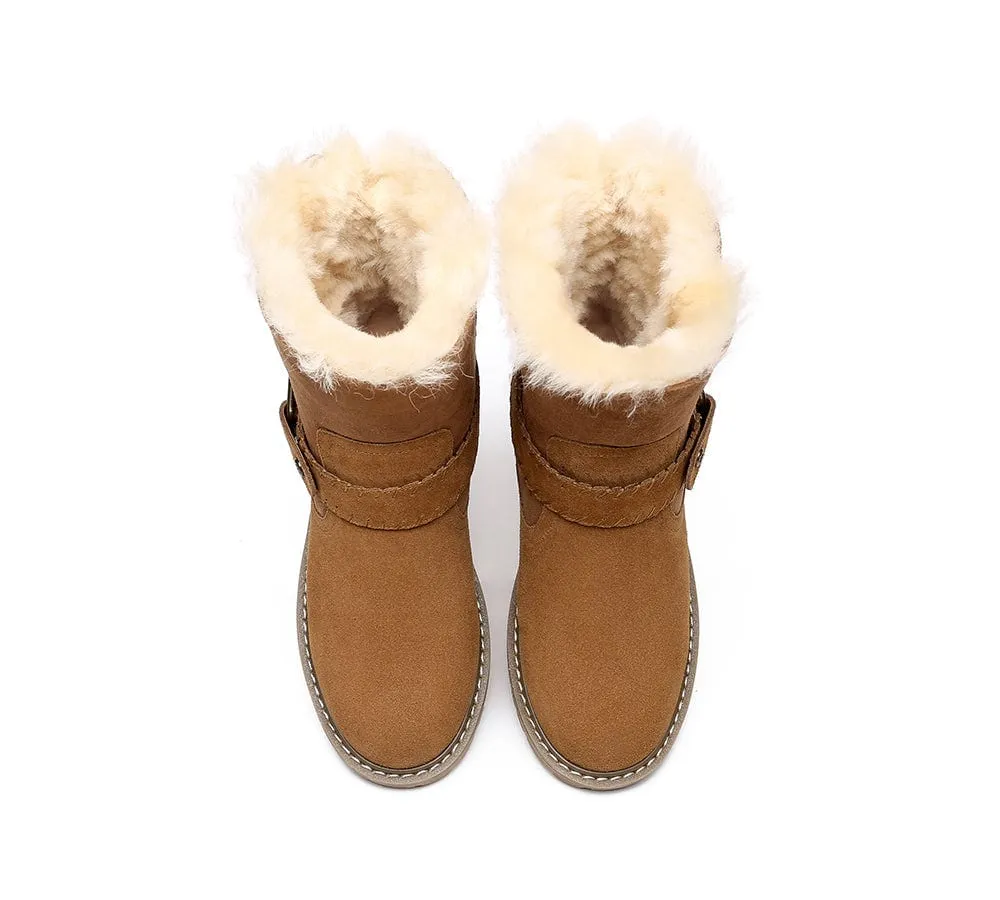 UGG Boots Women Sheepskin Wool Mid Calf Fashion Boots Sarah