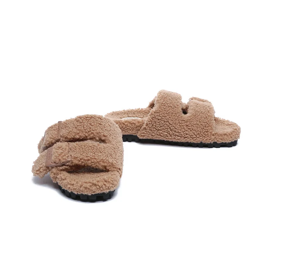 UGG Women Shearling Buckle Sandal Slides Jennie