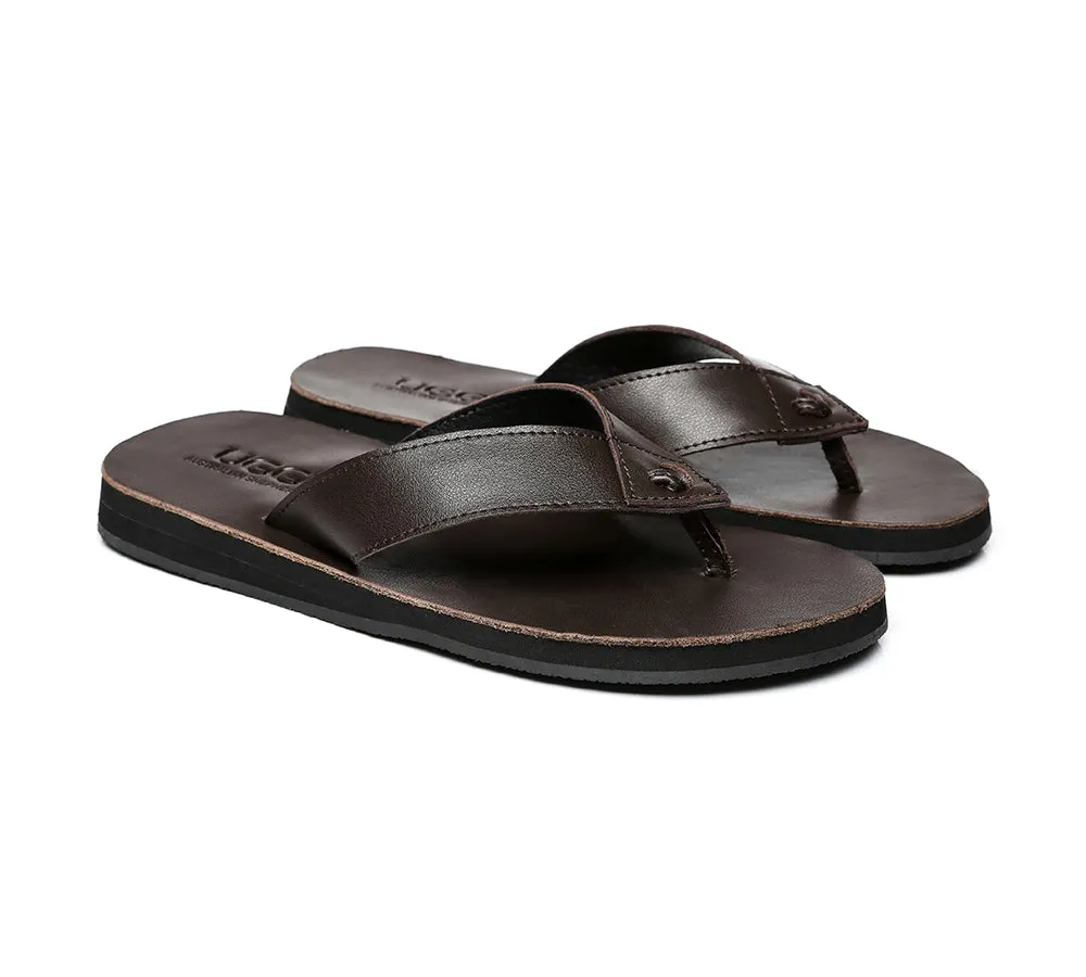 Unisex Leather Slides Thongs Sandals Flats Murphy