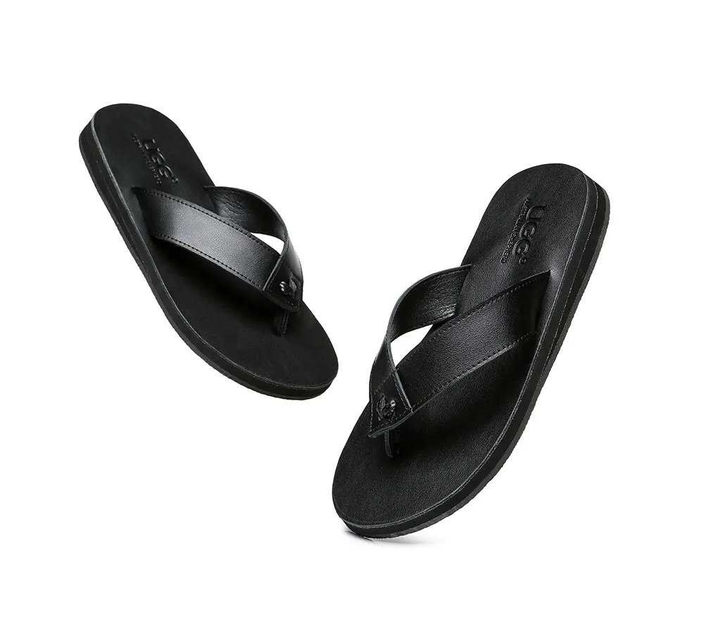 Unisex Leather Slides Thongs Sandals Flats Murphy