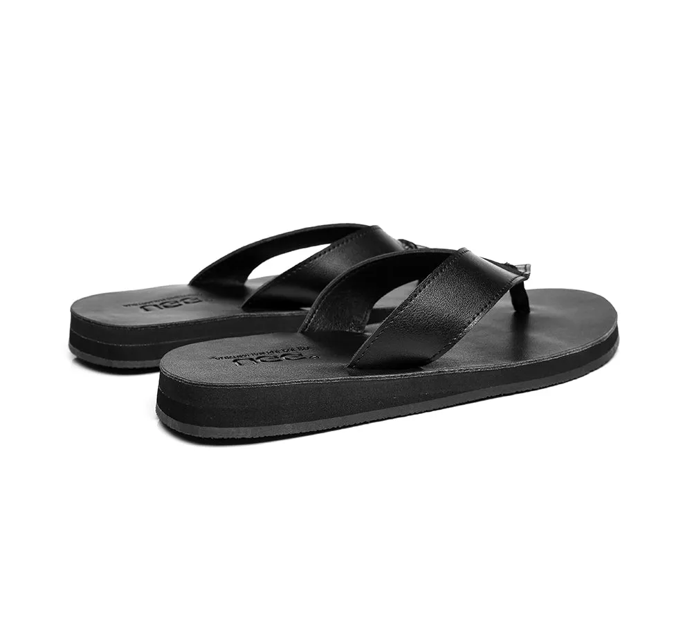 Unisex Leather Slides Thongs Sandals Flats Murphy