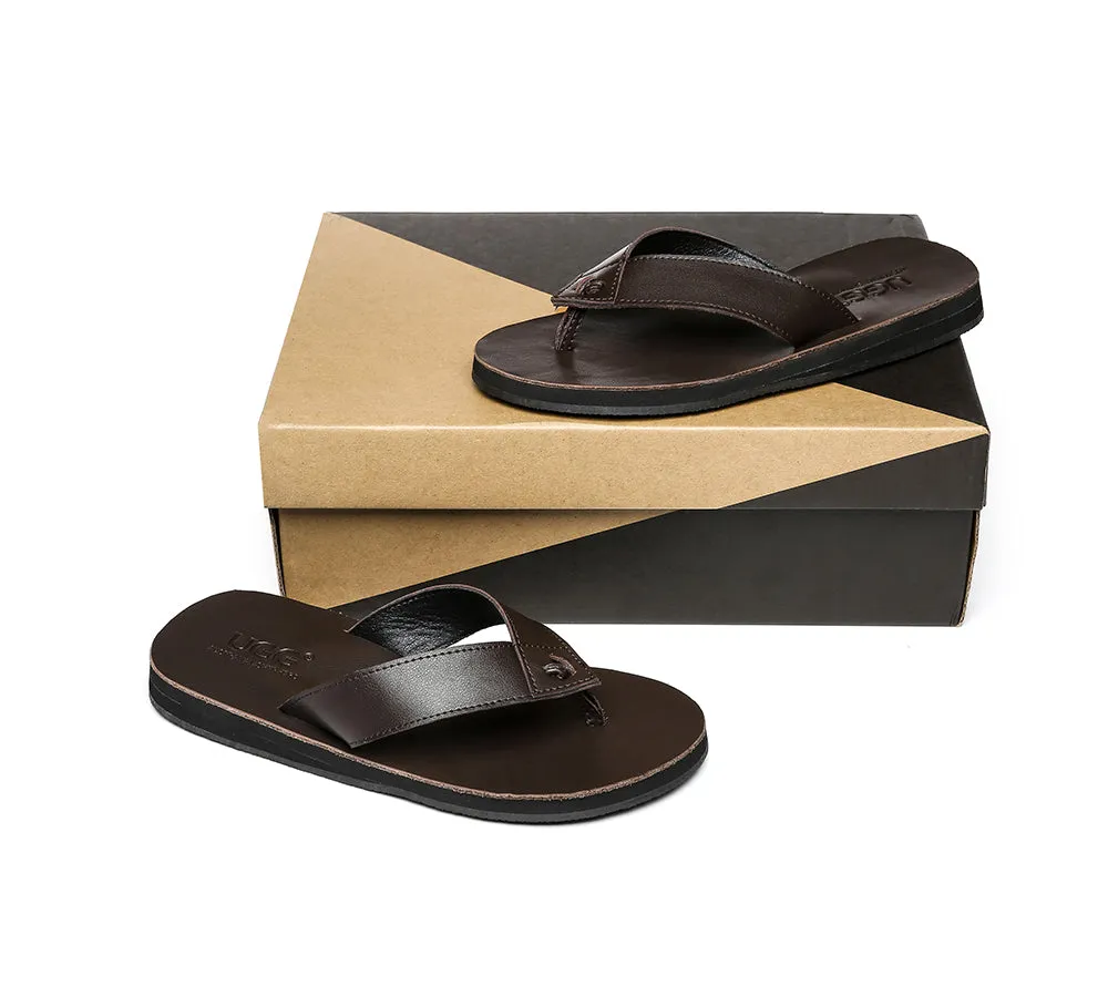 Unisex Leather Slides Thongs Sandals Flats Murphy