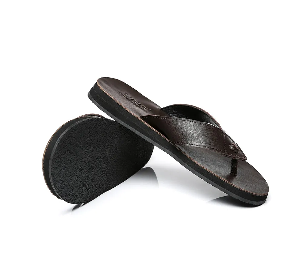 Unisex Leather Slides Thongs Sandals Flats Murphy