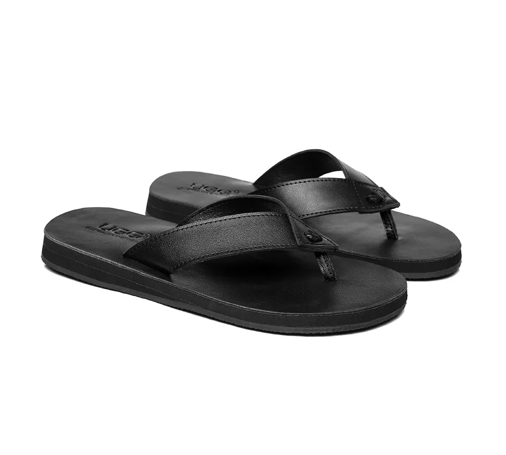 Unisex Leather Slides Thongs Sandals Flats Murphy