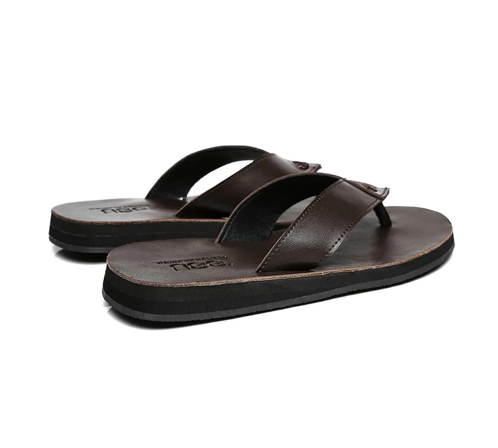 Unisex Leather Slides Thongs Sandals Flats Murphy