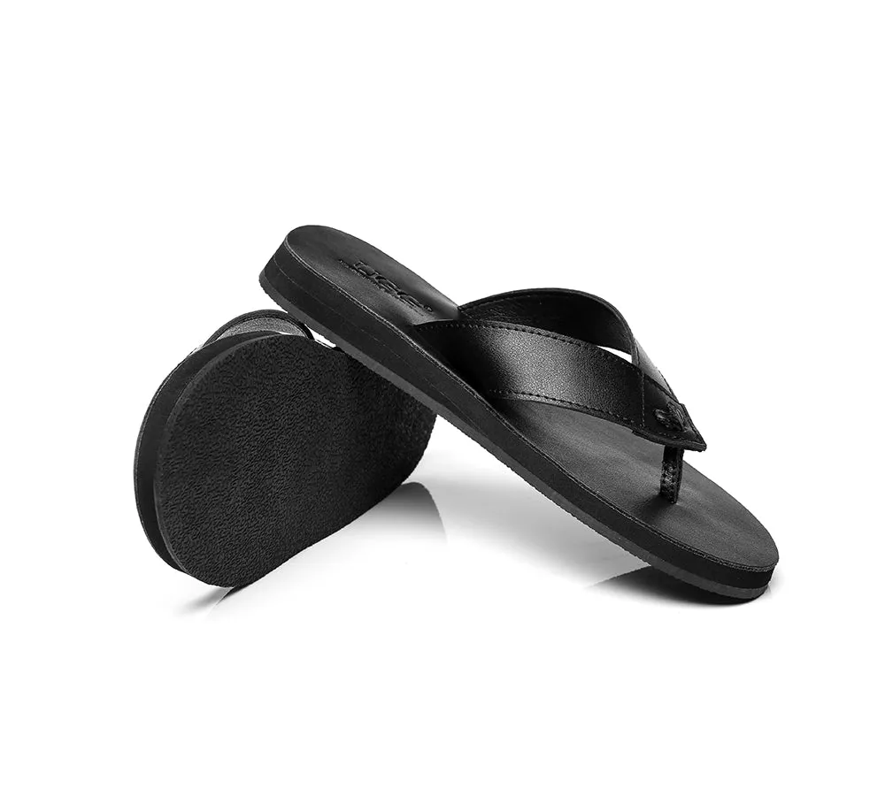 Unisex Leather Slides Thongs Sandals Flats Murphy