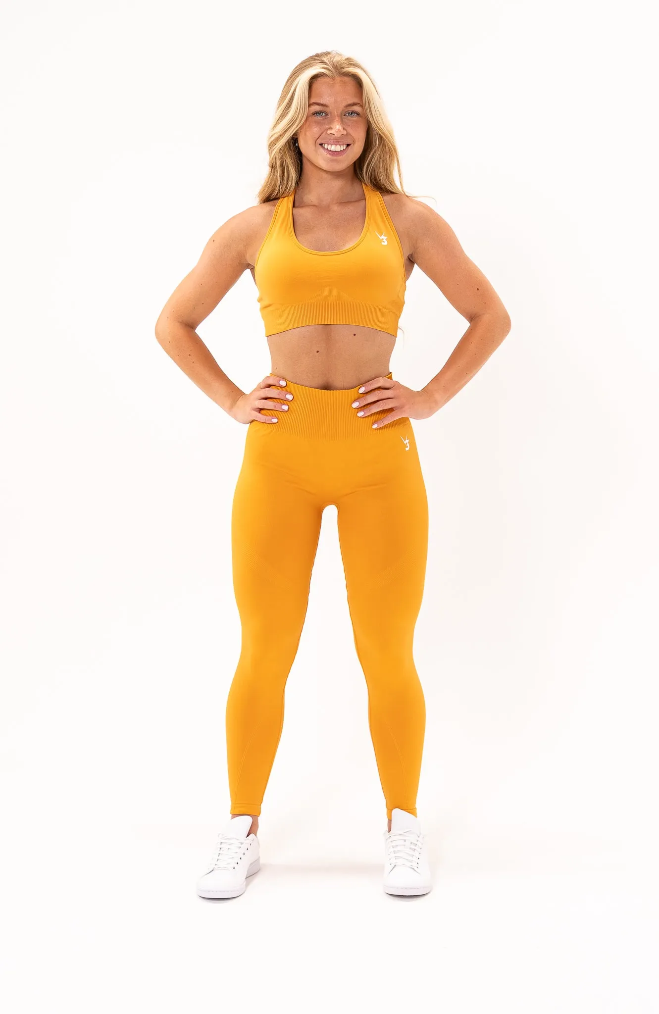 Unlimited Seamless Leggings & Sports Bra Set - Orange