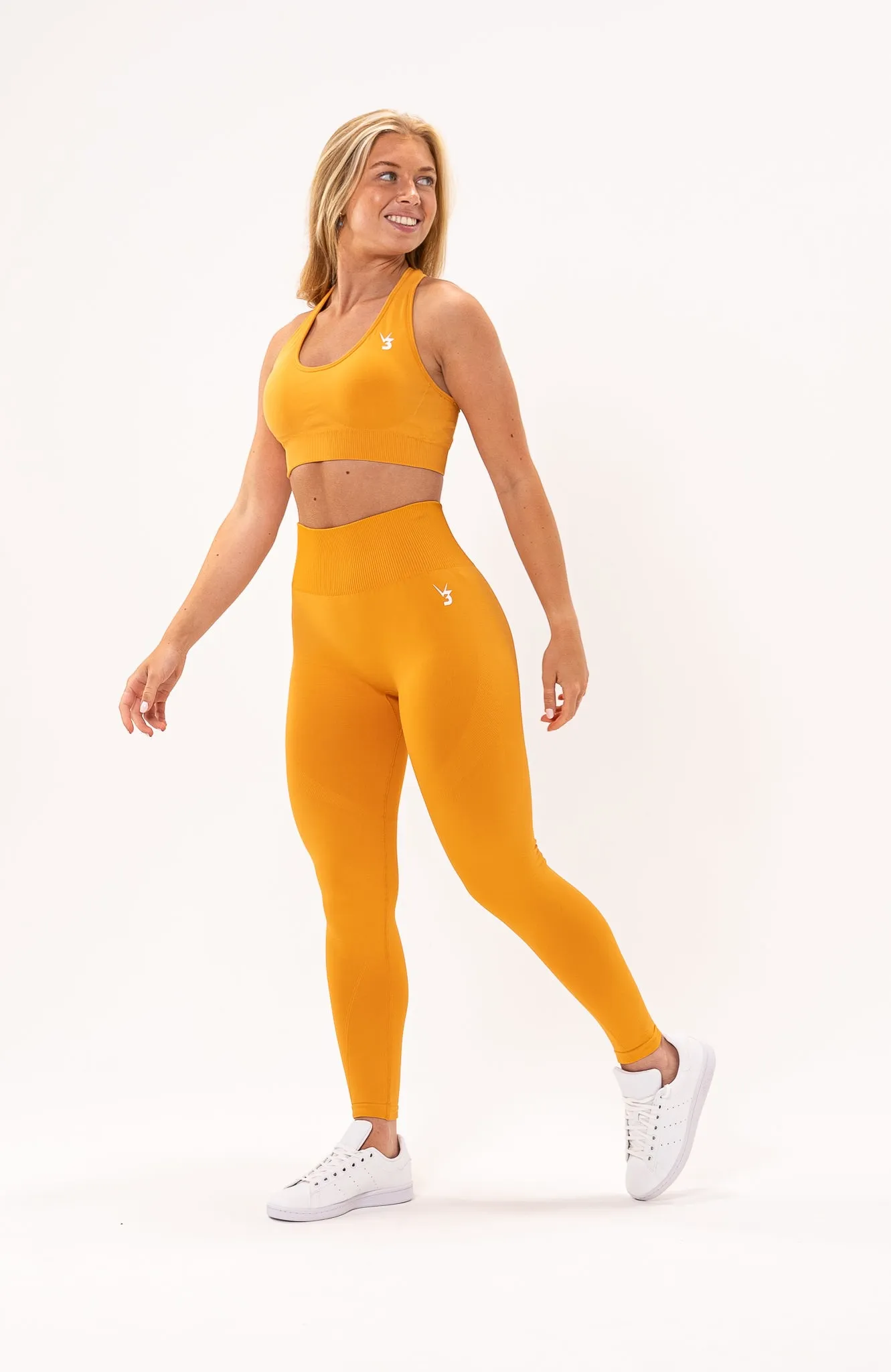 Unlimited Seamless Leggings & Sports Bra Set - Orange