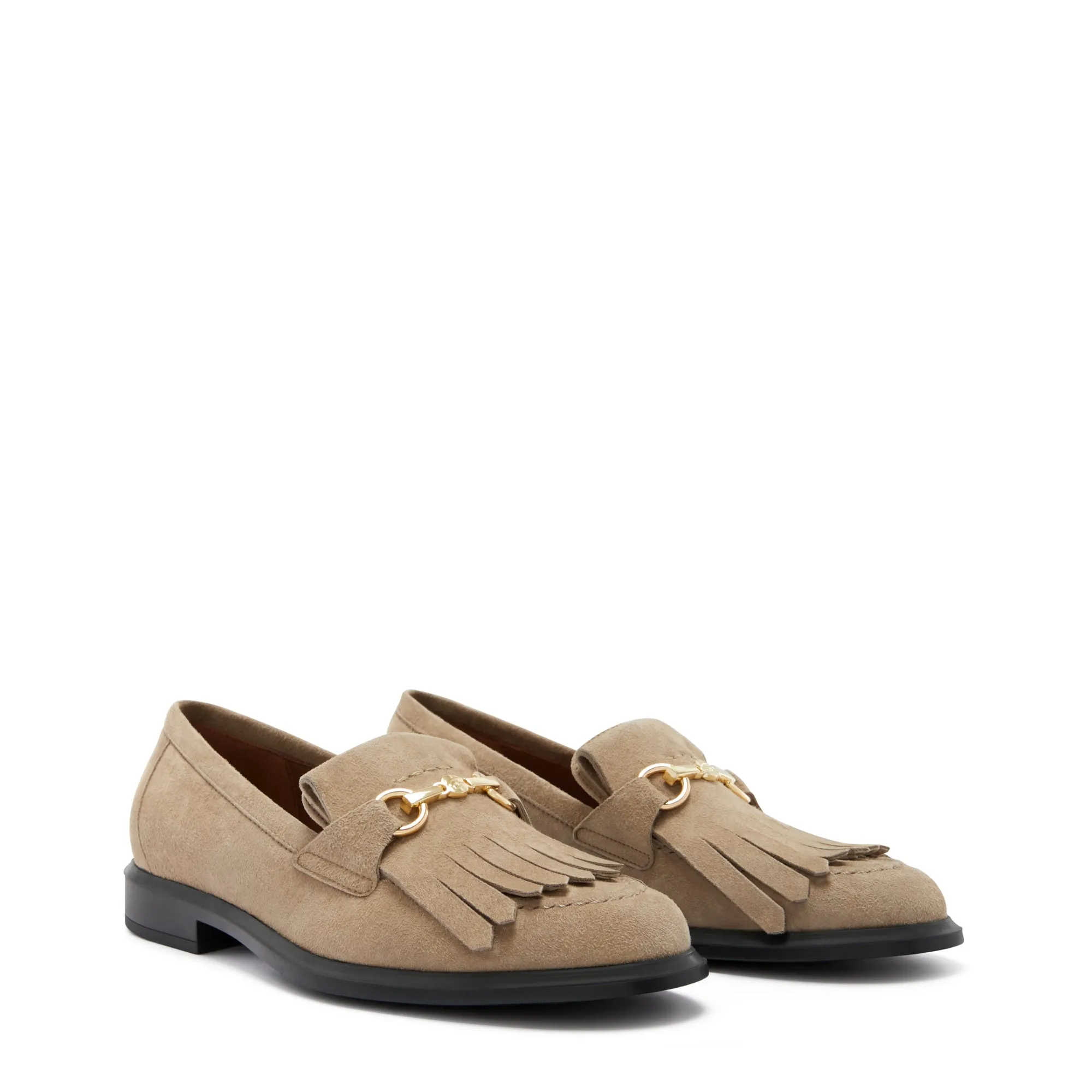 Vendôme Lave taupe suede loafers