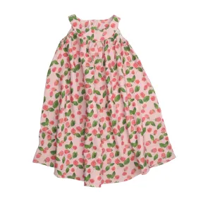 Walkiddy Raspberries Muslin Sleeveless Flared Dress