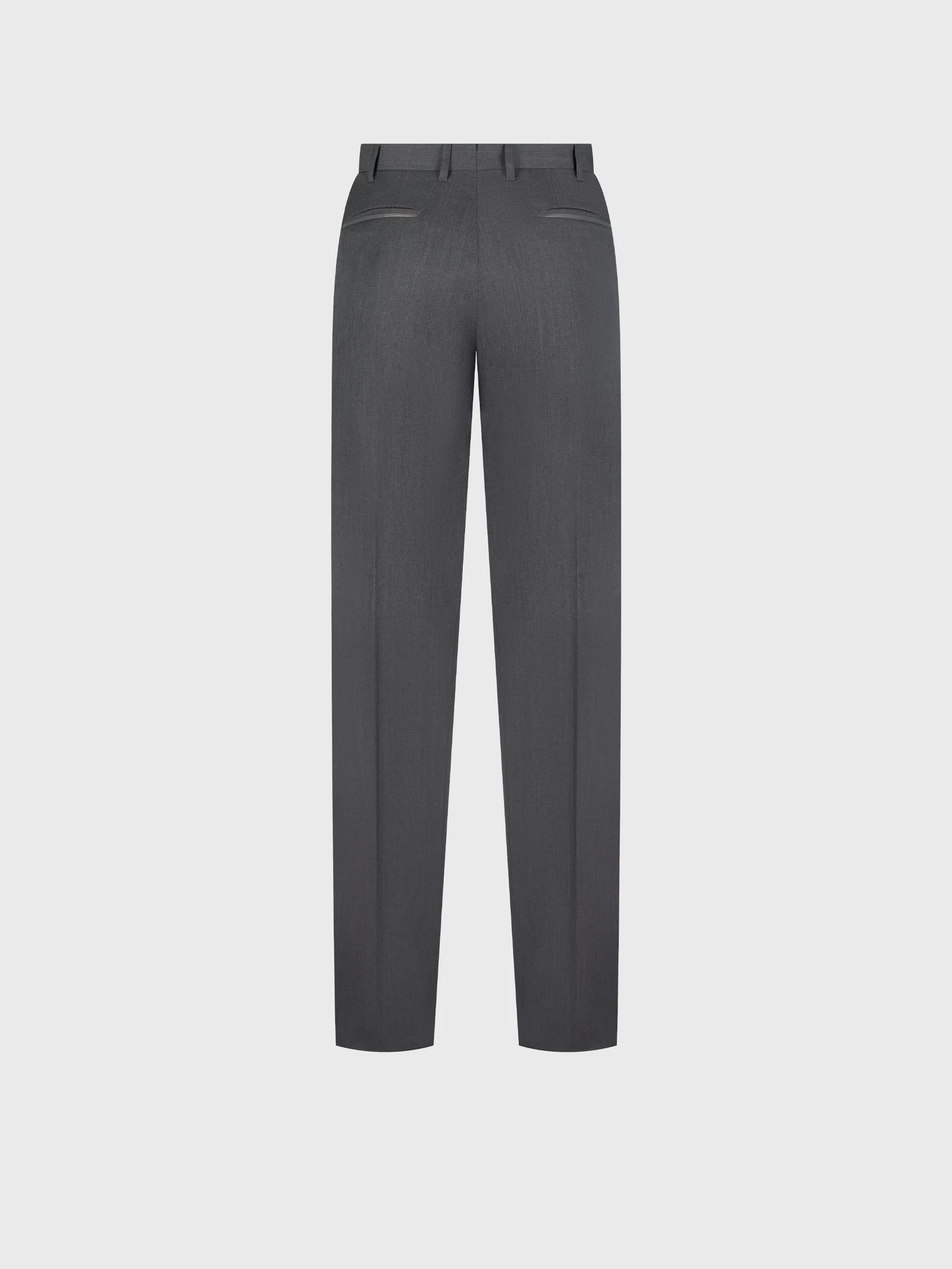 Wool Trousers with Leather Piping